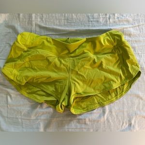 Lime green lululemon speed up short size 10